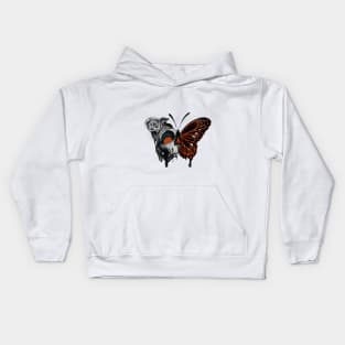 Butterfly with skull and weed Kids Hoodie